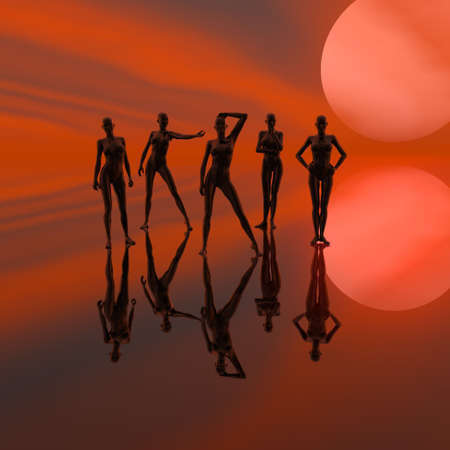 naked virtual cyber woman in 3dの写真素材