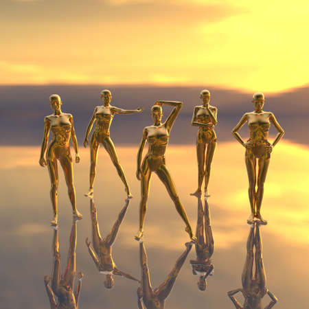 naked virtual cyber woman in 3dの写真素材