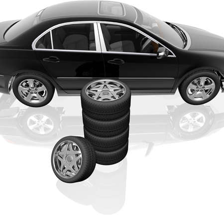 tire wheel concept 3D renderの写真素材