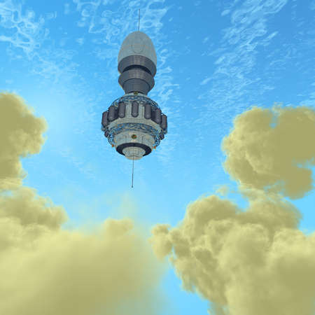 alien UFO space ship in the sky