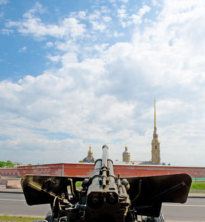  military cannon Petersburg, Russiaの写真素材
