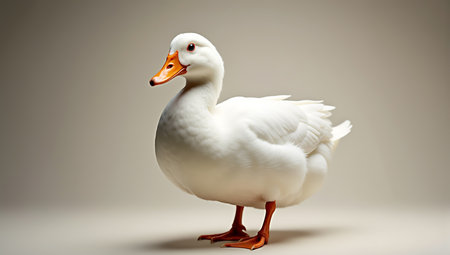 Elegant Peking Duck Portrait with Soft Studio Backgroundの素材