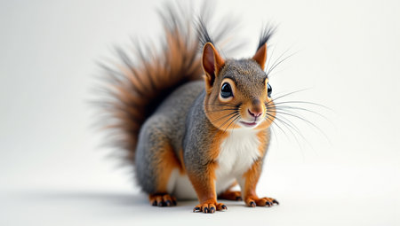 Majestic Squirrel Studio Portrait on Pure White Backgroundの素材