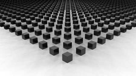 Black Cubes On White Ground - 3D Renderの写真素材