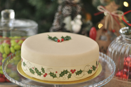 Delicious Marzipan Christmas Cakeの写真素材