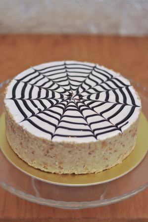 Fresh white chocolate mosaic cake