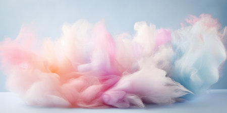 colorful cloud of smoke on a blue background. abstract background.の素材