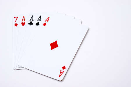 A top notch poker hand of four aces.の写真素材