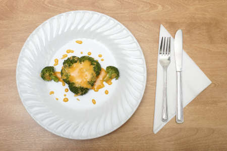 A meal made for someone who is on a diet, consisting of broccoli and cheese.の写真素材