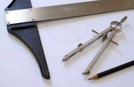 A few graphic tools on some drawings.の写真素材