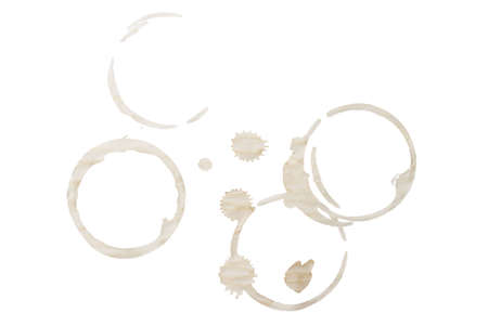 A set of isolated coffee rings for a design element.の写真素材