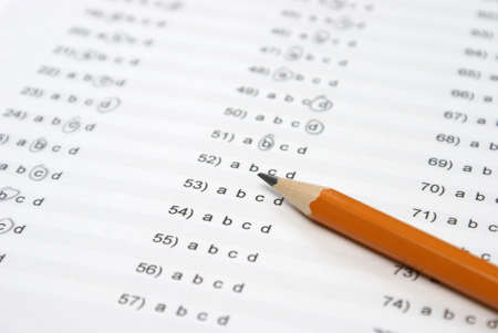 A form with multiple choice being completed.の写真素材