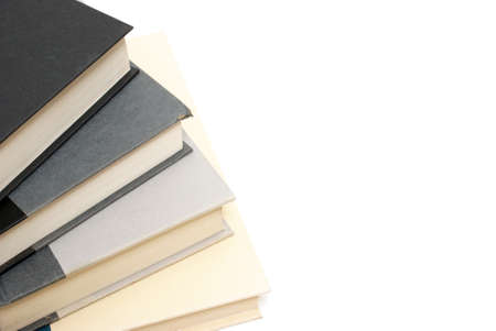 A stack of intellectual books isolated on white.