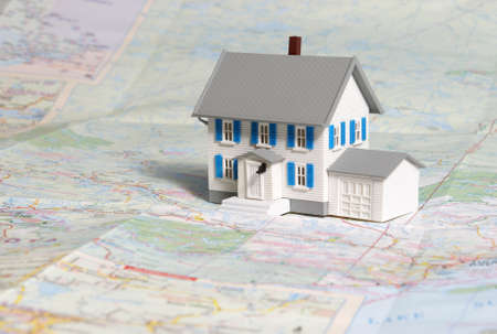 Location is always an issue when dealing with properties and this house on a map gives great meaning to that concept.の写真素材