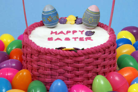 An Easter cake still-life with vivid colors for the holiday season.