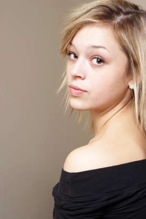 A casual portrait shot of an attractive woman.の写真素材