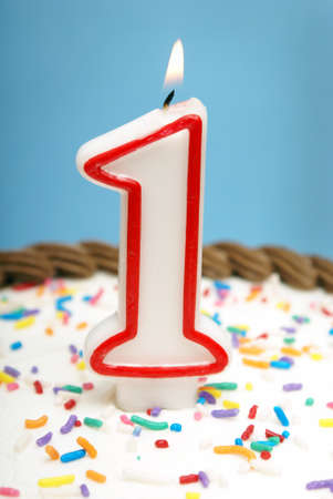 A celebration of the first year either for a birthday, business or other event.の写真素材