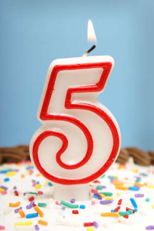 A celebration of the fifth year either for a birthday, business or other event.の写真素材