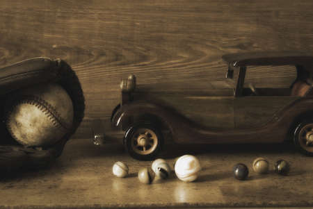 A vintage shot of some older toys for boys.の写真素材