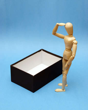 A concept based on the saying think outside the box.の写真素材
