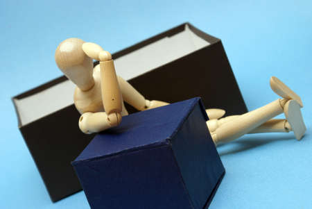 A concept based on the saying think outside the box.の写真素材