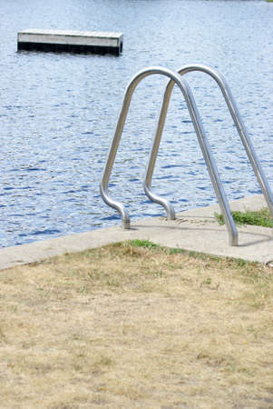 A place for recreational swimming in a natural river during the summer months.の写真素材