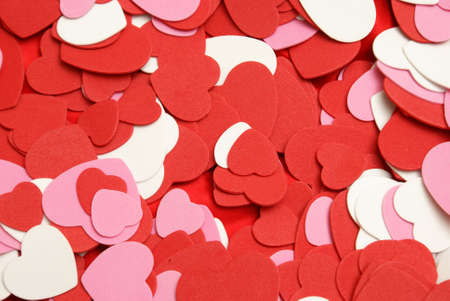 Various foam hearts to form a loving background.