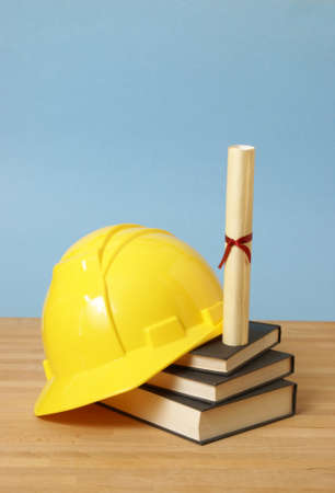 A still life of objects representing a trade school student.の写真素材