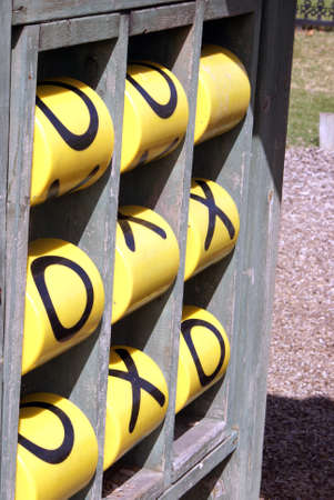 A game of tic-tac-toe is a part of this childrens playhouse.の写真素材