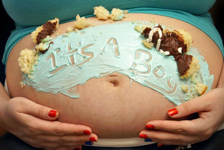Photo Finale 10 of an event held in revealing the gender of a new mothers baby done in a unique photo series using mystery cupcakes to let people know if its a boy or girl.の写真素材