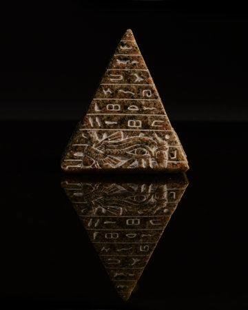 A handcrafted keepsake sold to tourist who travel to Egypt representing the iconic hieroglyphics of the pyramids.の写真素材