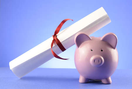 A conceptual image of school education tuition costs and expenses for advanced learning.の写真素材