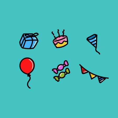 birthday pack vector illustration designのイラスト素材
