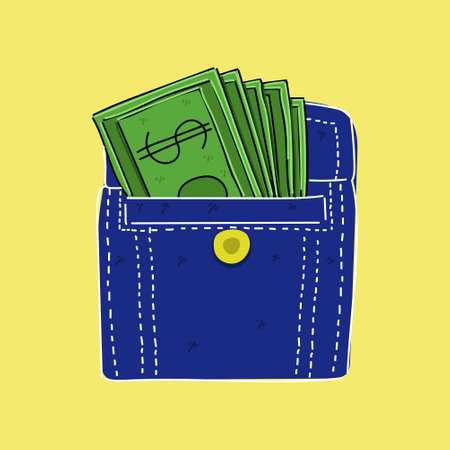 money dollars in a pocket jeans vector illustration designのイラスト素材