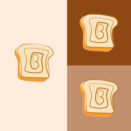 Bakery products simple and premium quality label. Vector icon of brown rye bread bun bagel, wheat ears. Bakery shop bread designのイラスト素材
