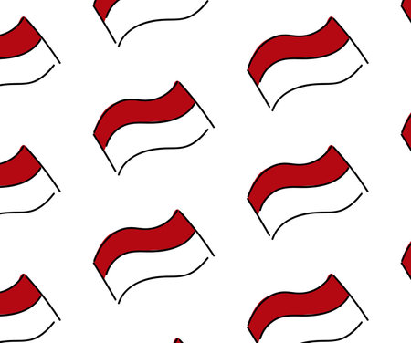 indonesian flag pattern illustration design vectorのイラスト素材