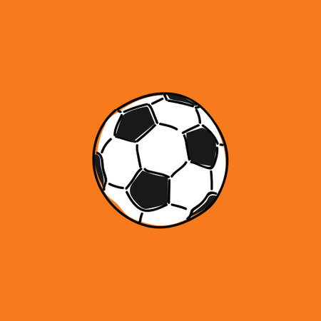 Football ball on an orange background. Soccer.のイラスト素材