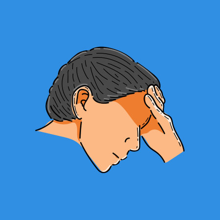 people stressful vector design illustration in a blue backgroundのイラスト素材