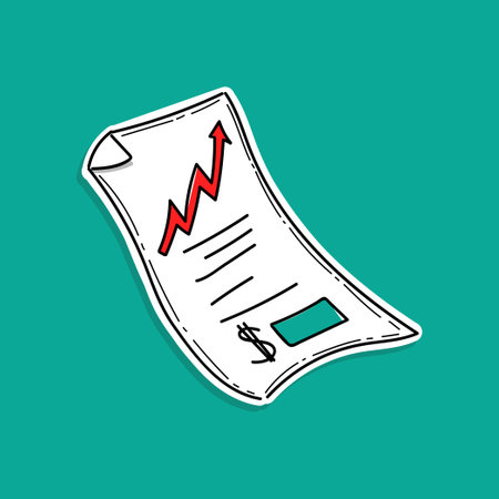 business report document increase profit paper vector illustration design isolated in a green backgroundのイラスト素材