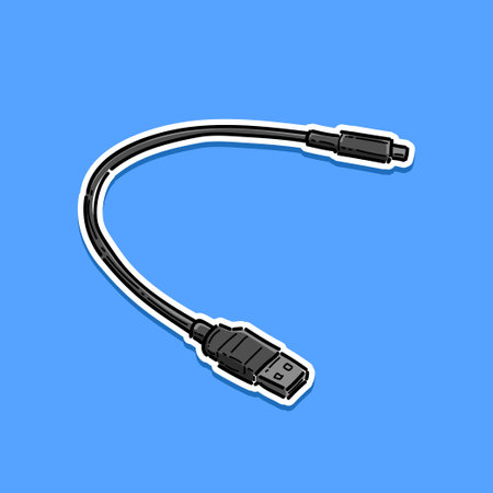 Cable for charging and transferring data, the USB Type-C. Type C USB Cable Charger vector...
