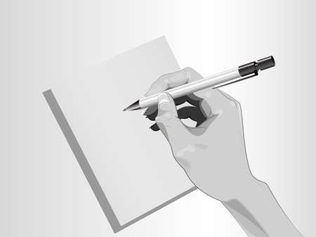 Writing hand on white backgroundのイラスト素材