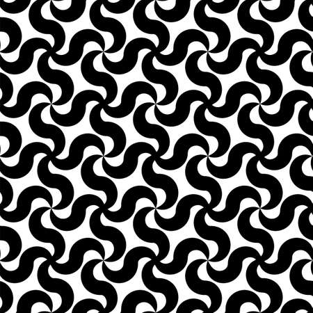 Black curve line pattern including seamless sample in swatch panelのイラスト素材