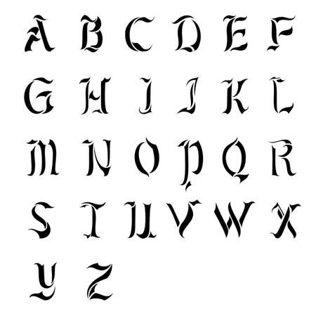 Set of calligraphic font simbolsのイラスト素材