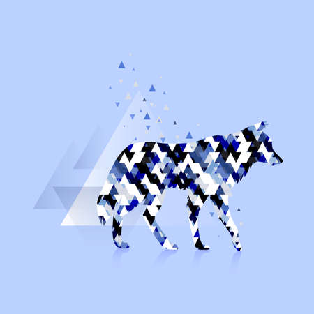 Wolf icon in polygonal styleのイラスト素材