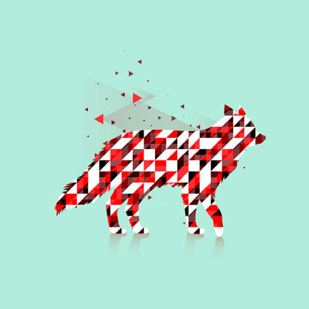Fox icon in polygonal styleのイラスト素材