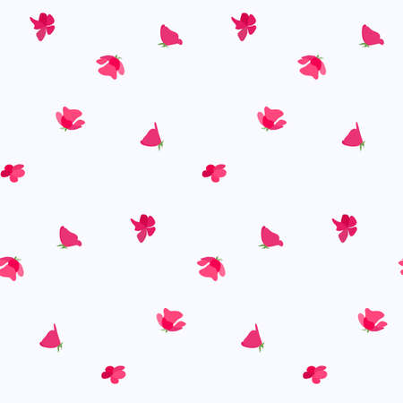 Pink flower pattern including seamless sample in swatch panel のイラスト素材