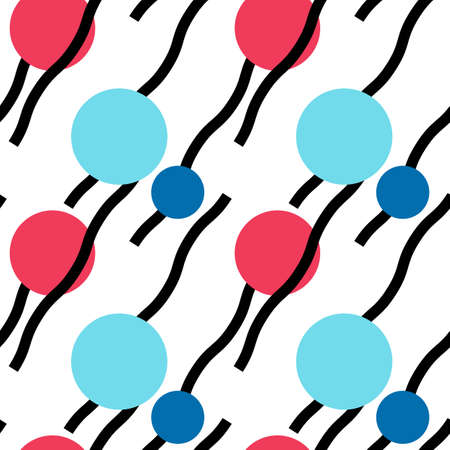 Abstract geometric seamless pattern including sample in swatch panel (AI)のイラスト素材