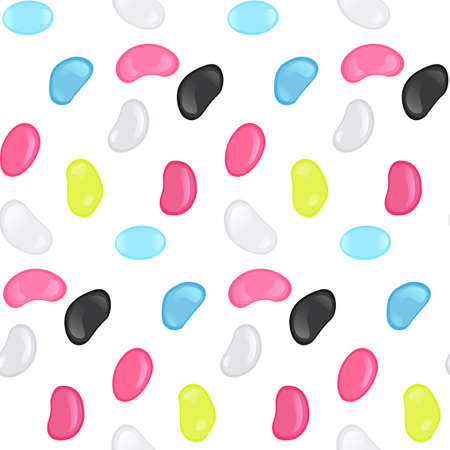 Jelly beans seamless pattern with sample in swatch panel(AI)のイラスト素材