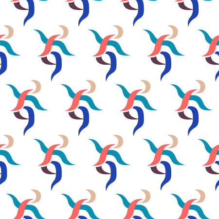 Seamless emblem pattern with sample in swatch panel (AI)のイラスト素材