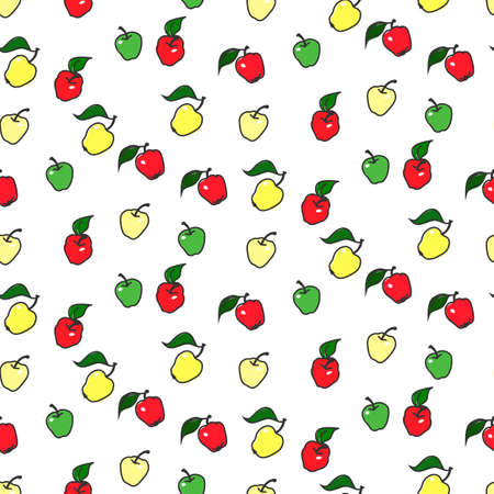 Seamless apple pattern including sample in swatch panel (ai)のイラスト素材